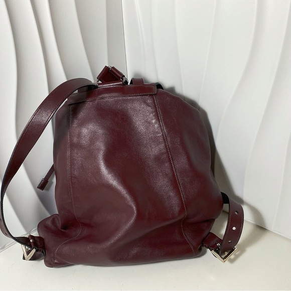 PRADA Burgundy Leather Drawstring Backpack - Picture 2 of 11